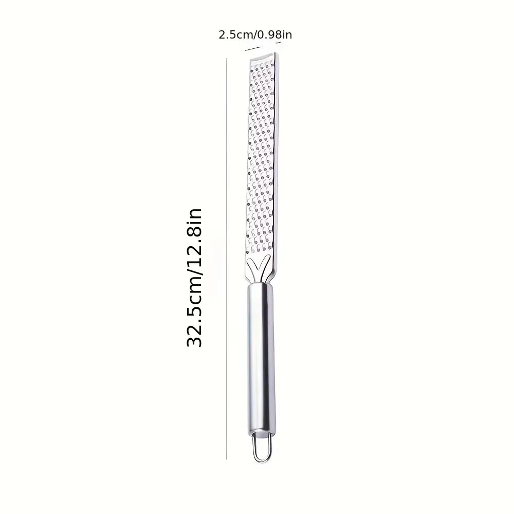 Stainless Steel Long Handle Cheese Grater Cheese Baking Cheese Grater Lemon Zest Grater Kitchen Gadget Fruit Peeler Ginger Garli