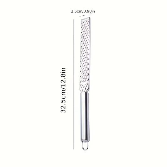 Stainless Steel Long Handle Cheese Grater Cheese Baking Cheese Grater Lemon Zest Grater Kitchen Gadget Fruit Peeler Ginger Garli